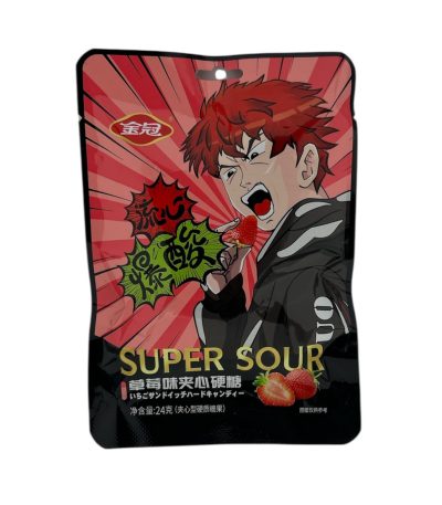 Конфеты кислые  Super sour 24 гр Клубника