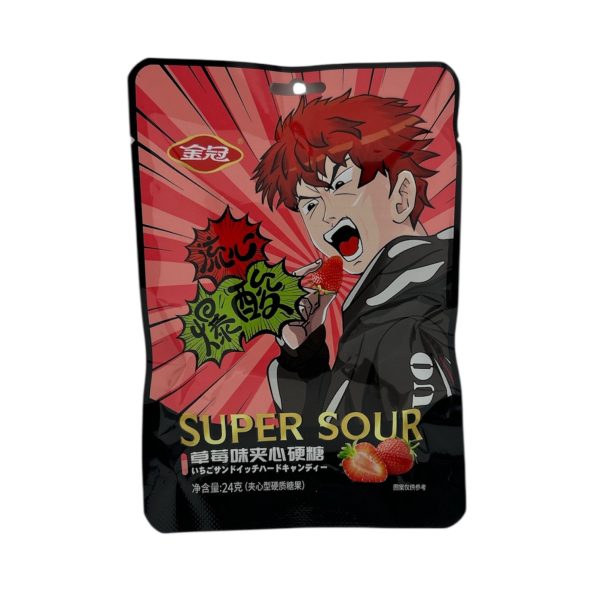 Конфеты кислые  Super sour 24 гр Клубника