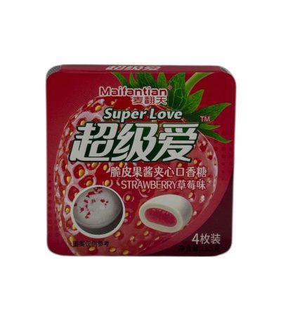 Жевательная резинка "SuperHeart" 13.5 гр с жидким центром внутри клубника